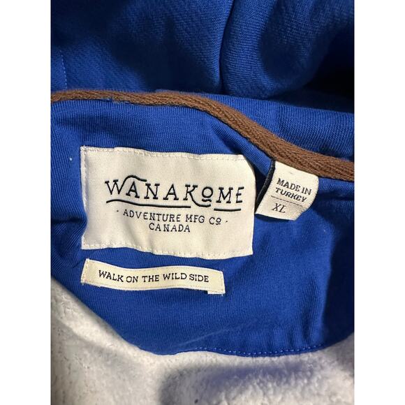 *SOLD* Wanakome Leopard Print Hoodie Blue Black Cozy Fleece Lined XL Gorpcore - Picture 10 of 12